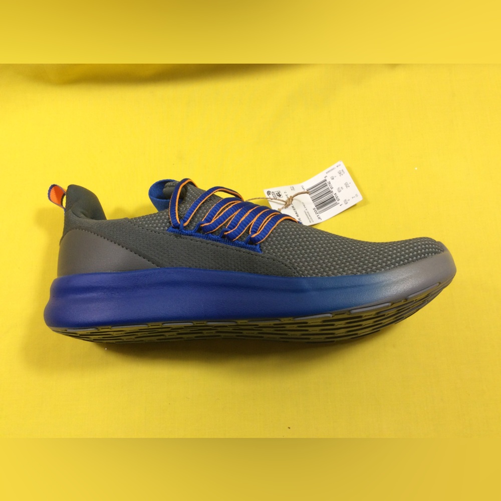 adidas Women’s lite racer Gray with Blue & Orange Accents SZ 7 - Picture 9 of 12